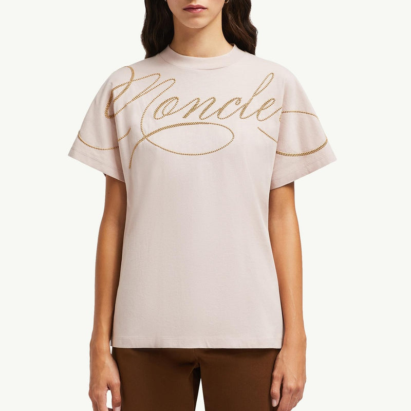 Embroidered Cursive Logo Cotton T-Shirt