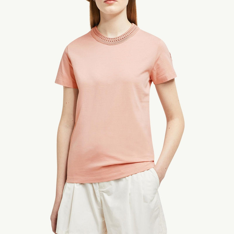 Crochet Accent Cotton T-Shirt