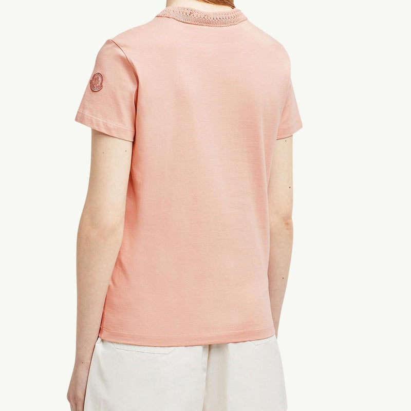 Crochet Accent Cotton T-Shirt