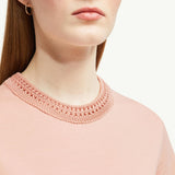 Crochet Accent Cotton T-Shirt
