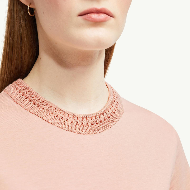Crochet Accent Cotton T-Shirt