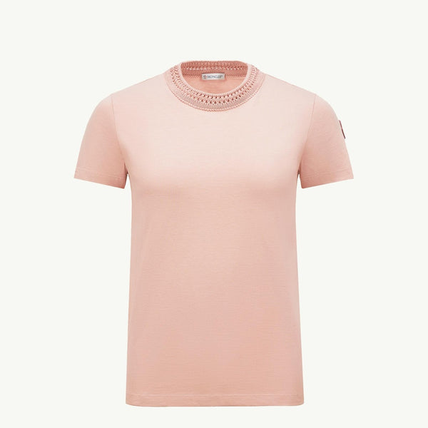 Crochet Accent Cotton T-Shirt