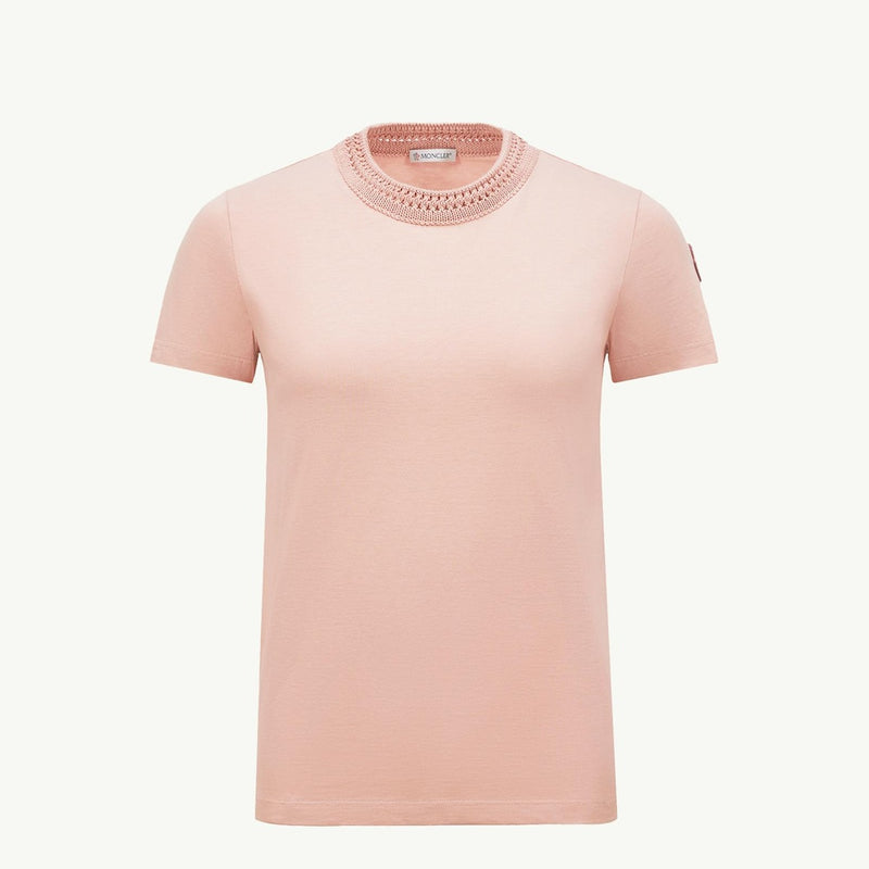 Crochet Accent Cotton T-Shirt