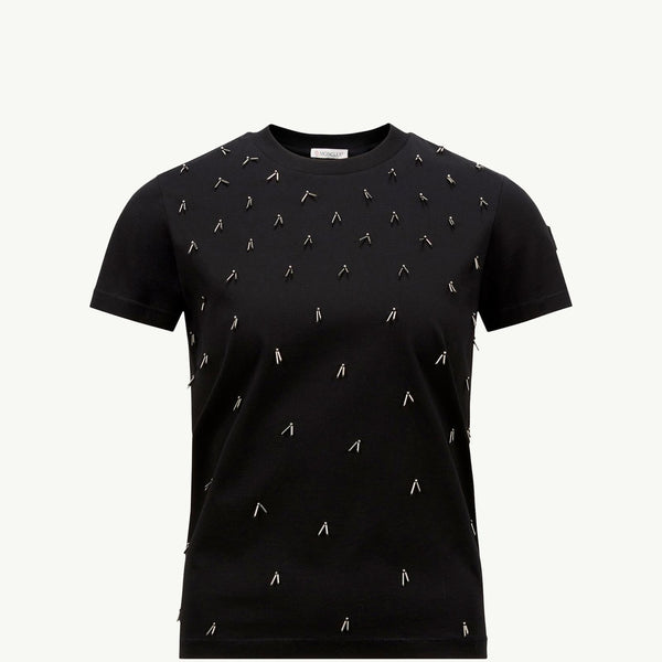 Beaded Cotton T-Shirt