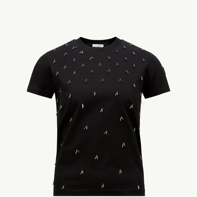 Beaded Cotton T-Shirt
