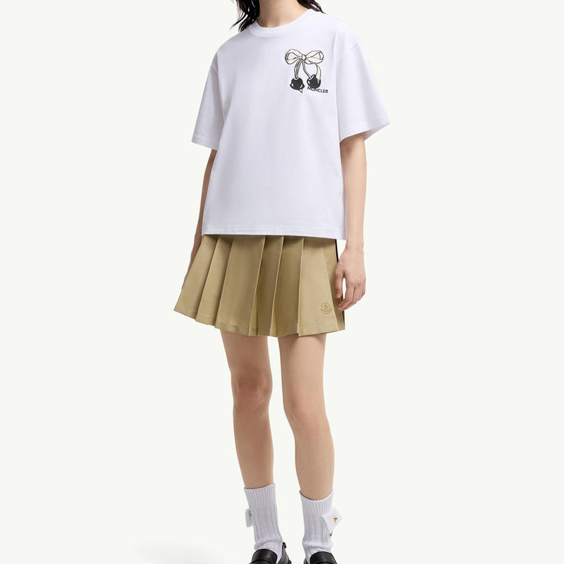 Embroidered Cherry Logo Cotton T-Shirt