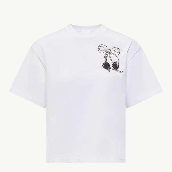 Embroidered Cherry Logo Cotton T-Shirt