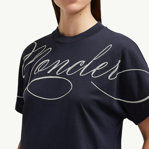 Embroidered Cursive Logo Cotton T-Shirt