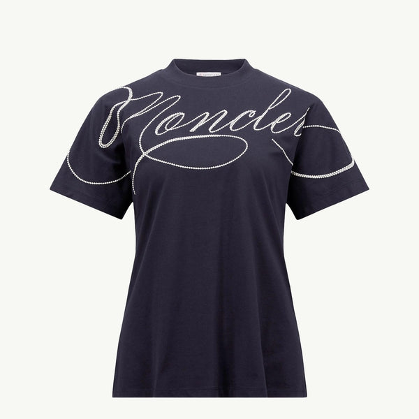 Embroidered Cursive Logo Cotton T-Shirt