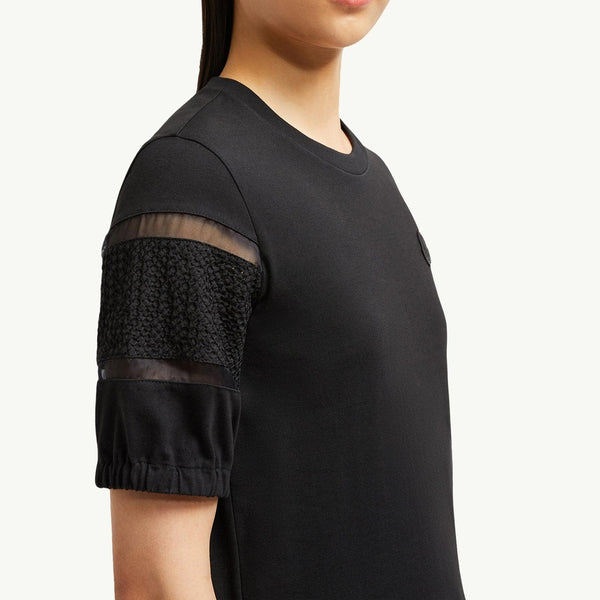 Silk Trim Cotton T-Shirt
