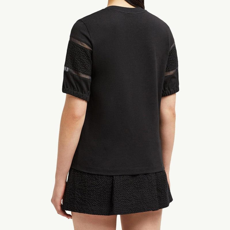 Silk Trim Cotton T-Shirt