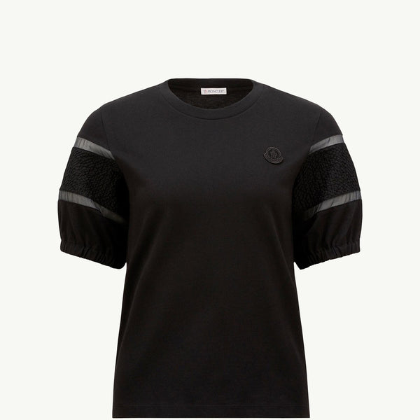 Silk Trim Cotton T-Shirt