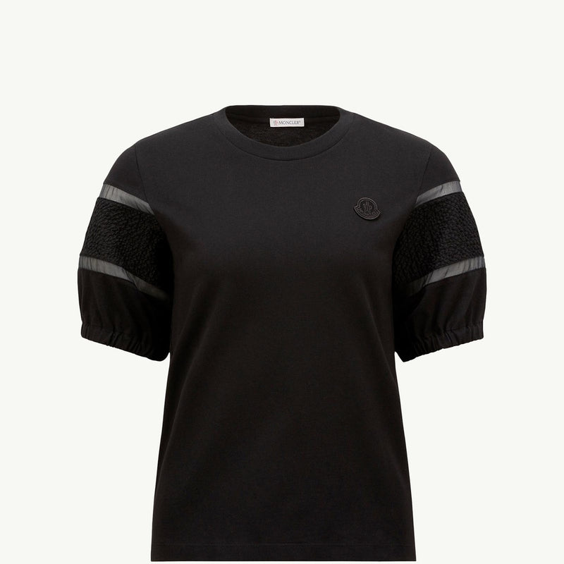 Silk Trim Cotton T-Shirt