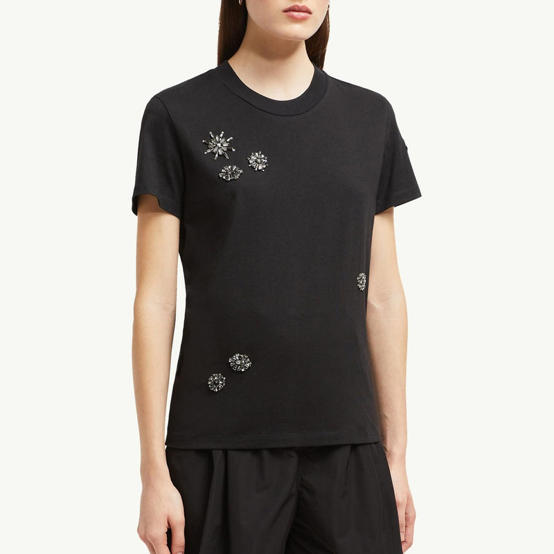 Crystal Flowers Cotton T-Shirt