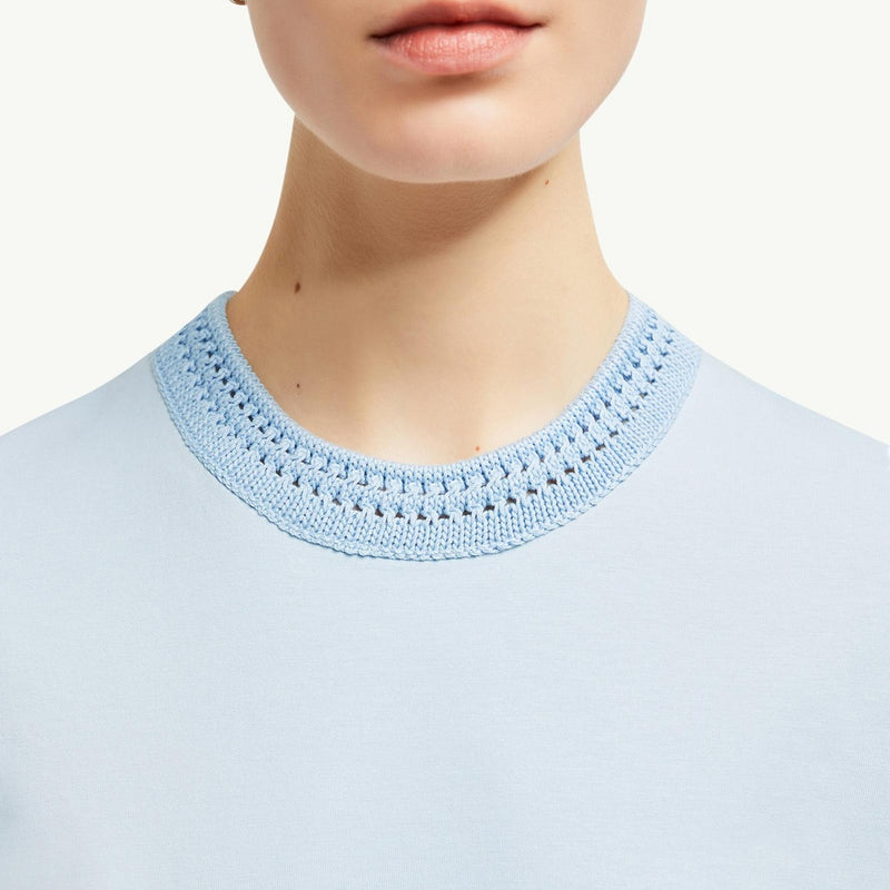 Crochet Accent Cotton T-Shirt