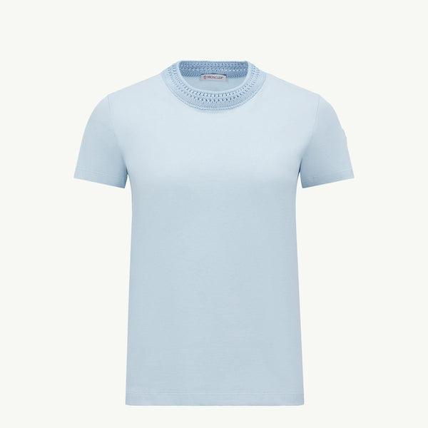 Crochet Accent Cotton T-Shirt
