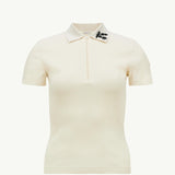 Hand-Beaded Cotton Blend Polo Shirt
