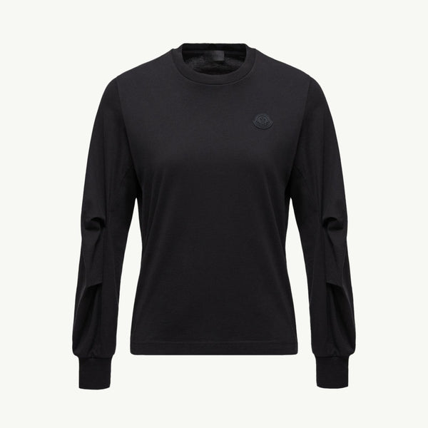 Cotton Pleated Sleeve T-Shirt
