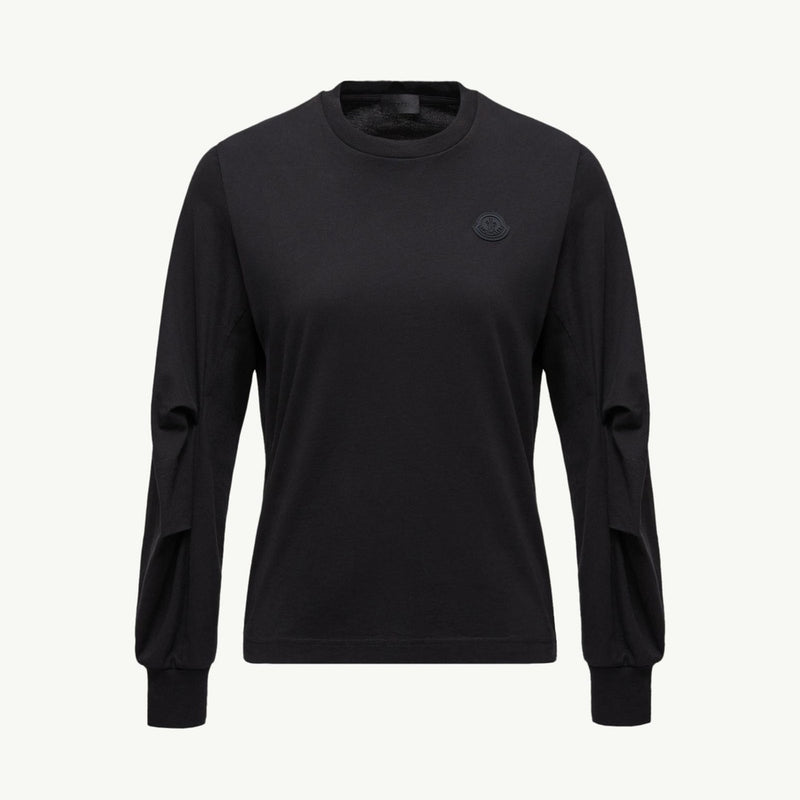 Cotton Pleated Sleeve T-Shirt