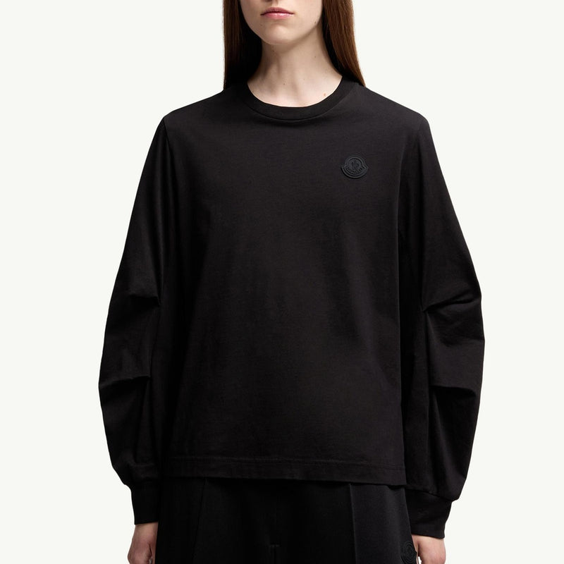 Cotton Pleated Sleeve T-Shirt