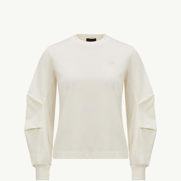 Cotton Pleated Sleeve T-Shirt