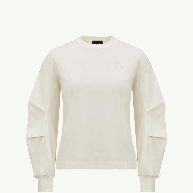 Cotton Pleated Sleeve T-Shirt