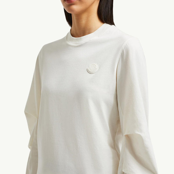 Cotton Pleated Sleeve T-Shirt