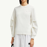 Cotton Pleated Sleeve T-Shirt