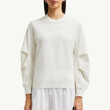 Cotton Pleated Sleeve T-Shirt