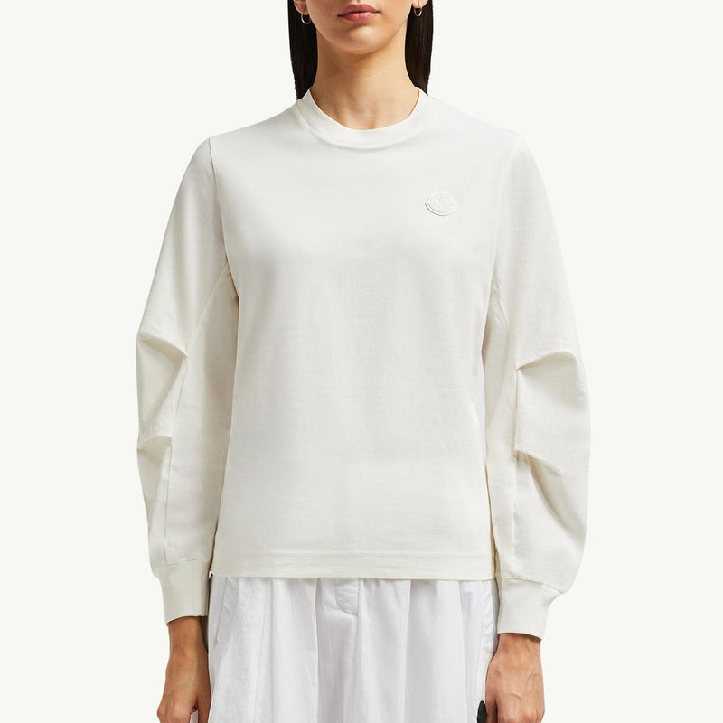 Cotton Pleated Sleeve T-Shirt