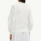 Cotton Pleated Sleeve T-Shirt