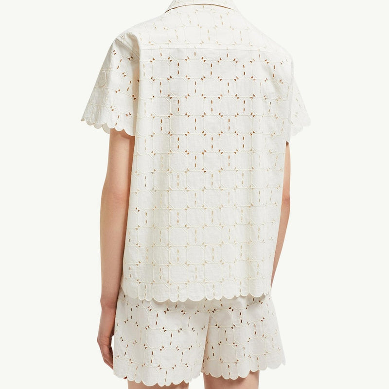 Broderie Anglaise Short Sleeve Shirt