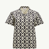 Geometric Print Cotton Short Sleeve Shirt