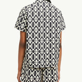 Geometric Print Cotton Short Sleeve Shirt