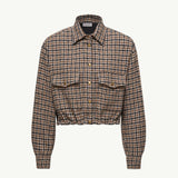 Check Wool Blend Long Sleeve Shirt