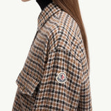 Check Wool Blend Long Sleeve Shirt