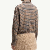 Check Wool Blend Long Sleeve Shirt