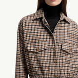 Check Wool Blend Long Sleeve Shirt