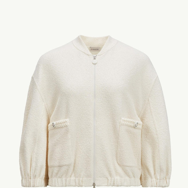 2-in-1 Bouclé Zip-Up Cardigan