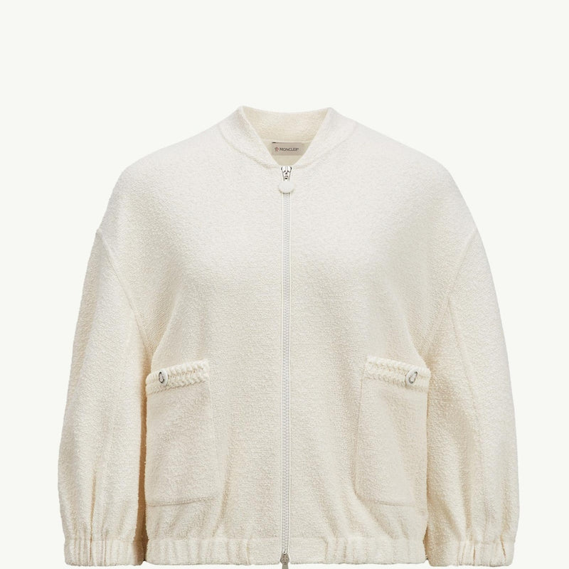 2-in-1 Bouclé Zip-Up Cardigan