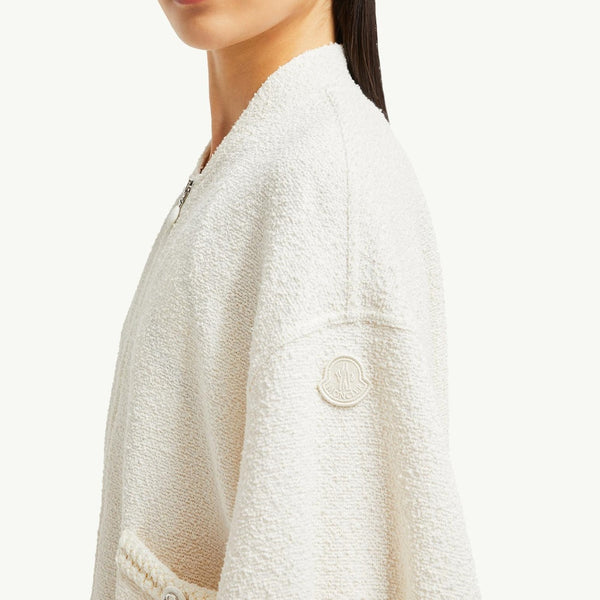 2-in-1 Bouclé Zip-Up Cardigan
