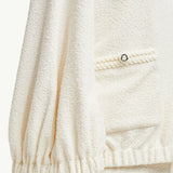 2-in-1 Bouclé Zip-Up Cardigan