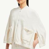2-in-1 Bouclé Zip-Up Cardigan