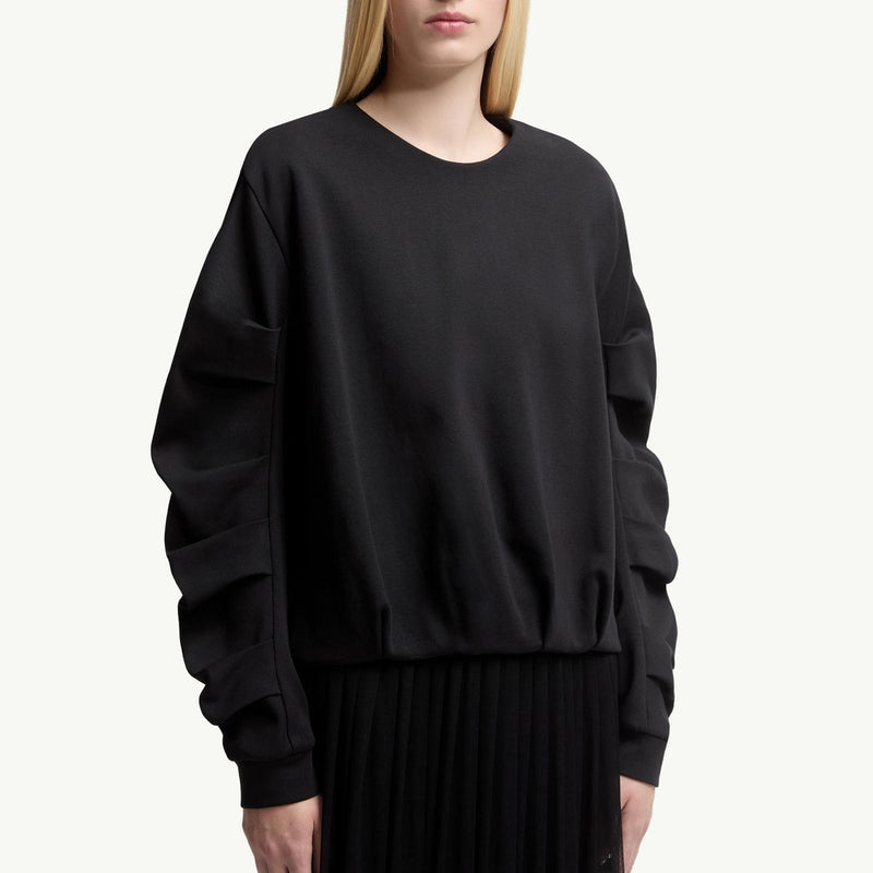 Cotton Pleated Sweatshirt