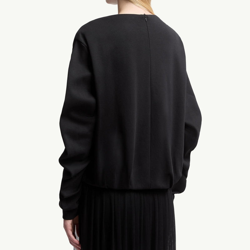 Cotton Pleated Sweatshirt