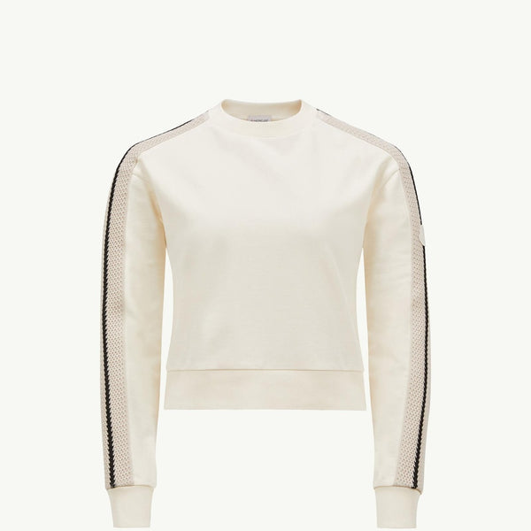 Crochet Accent Cotton Sweatshirt
