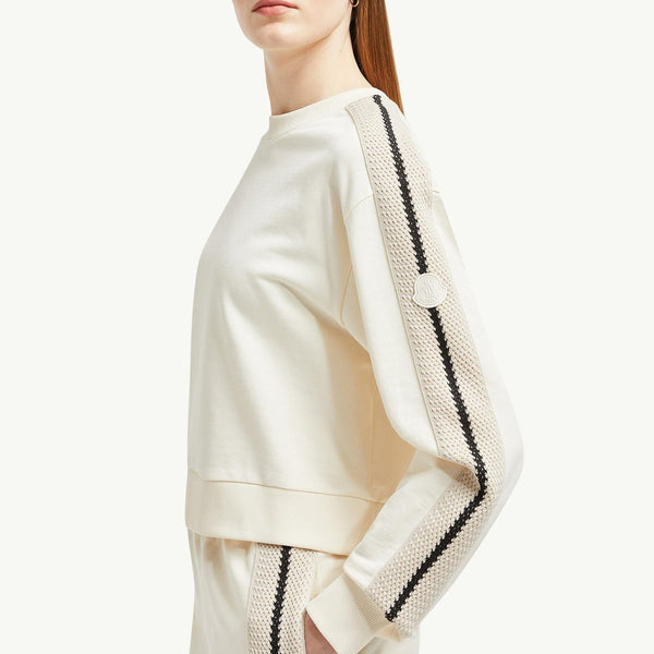 Crochet Accent Cotton Sweatshirt