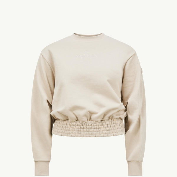 Pleated Sleeve Cotton Sweatshirt