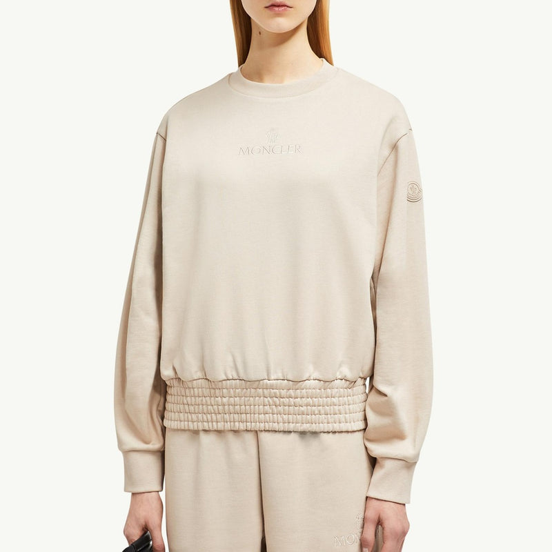 Pleated Sleeve Cotton Sweatshirt