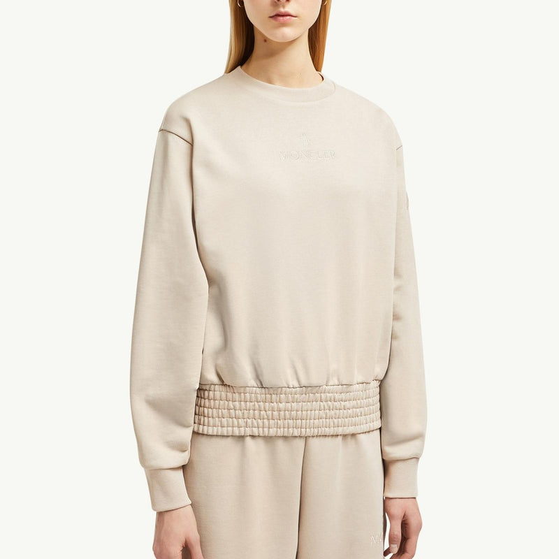 Pleated Sleeve Cotton Sweatshirt
